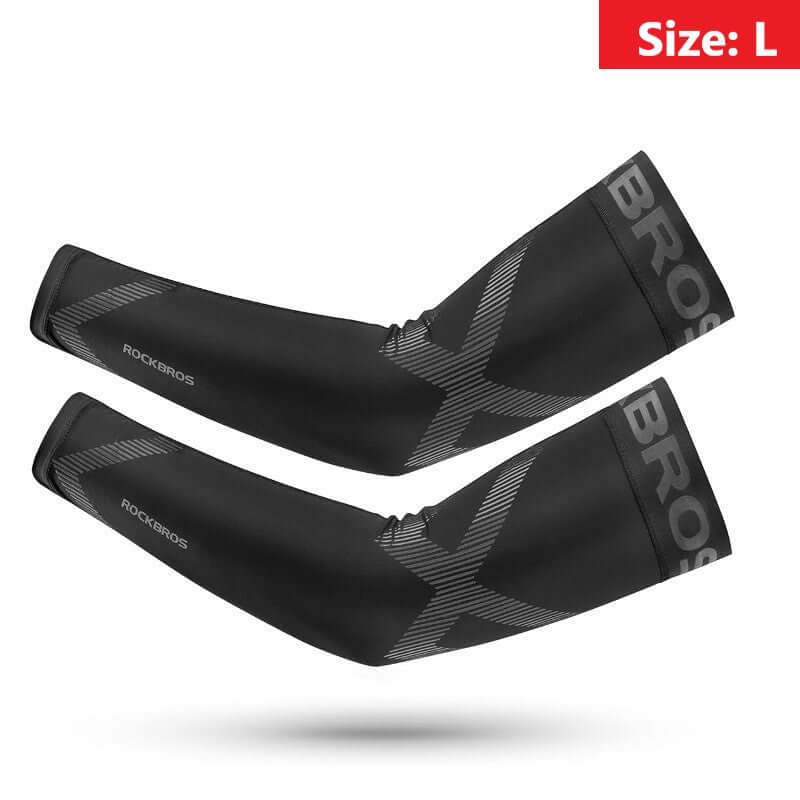 UV Protection Arm Sleeves Ice Fabric for Cycling Sport-1 Pair - Image 9