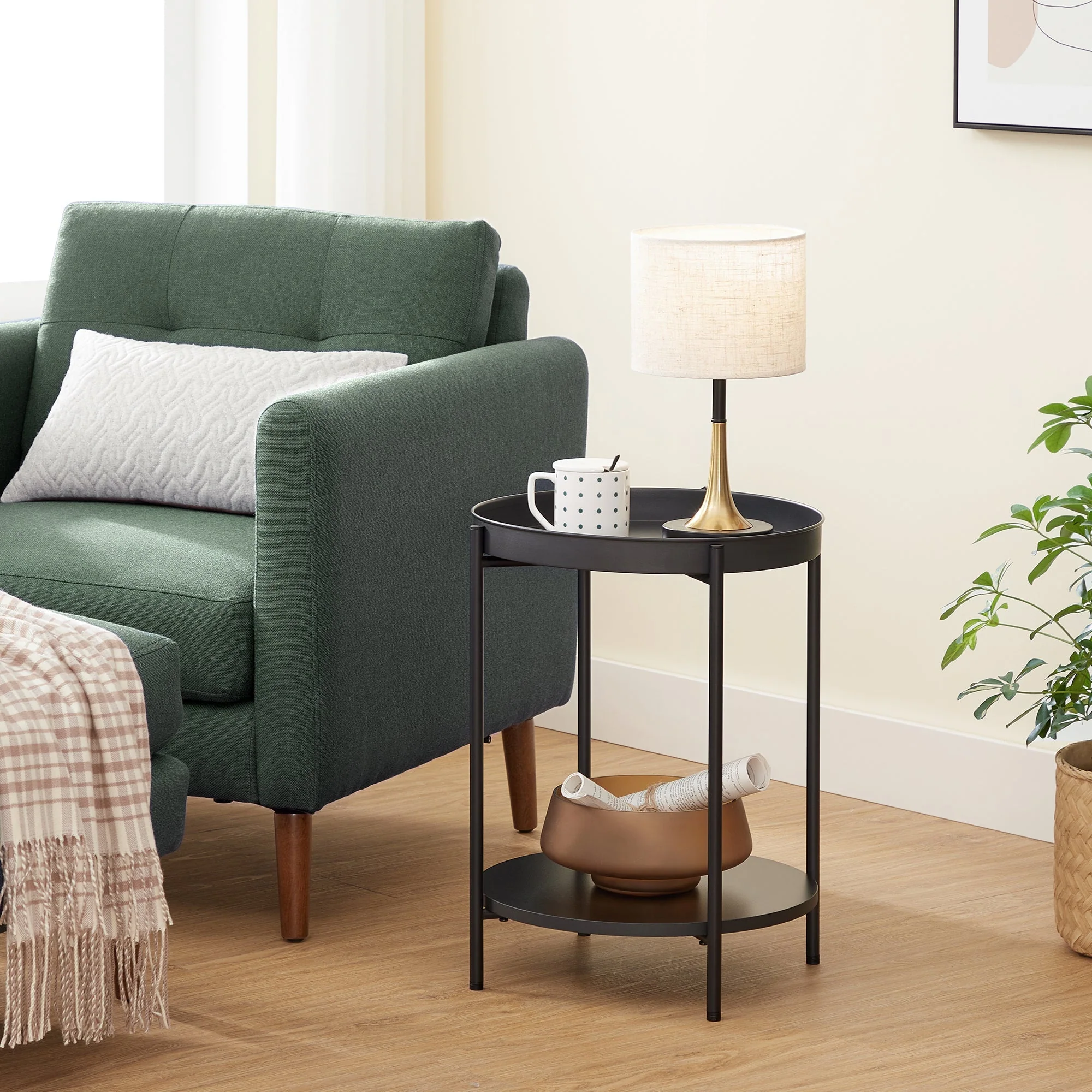 VASAGLE Bed Side Tables End Table Black - Image 4