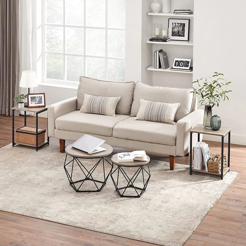 VASAGLE Bed Side Tables End Table (Greige) - Image 12