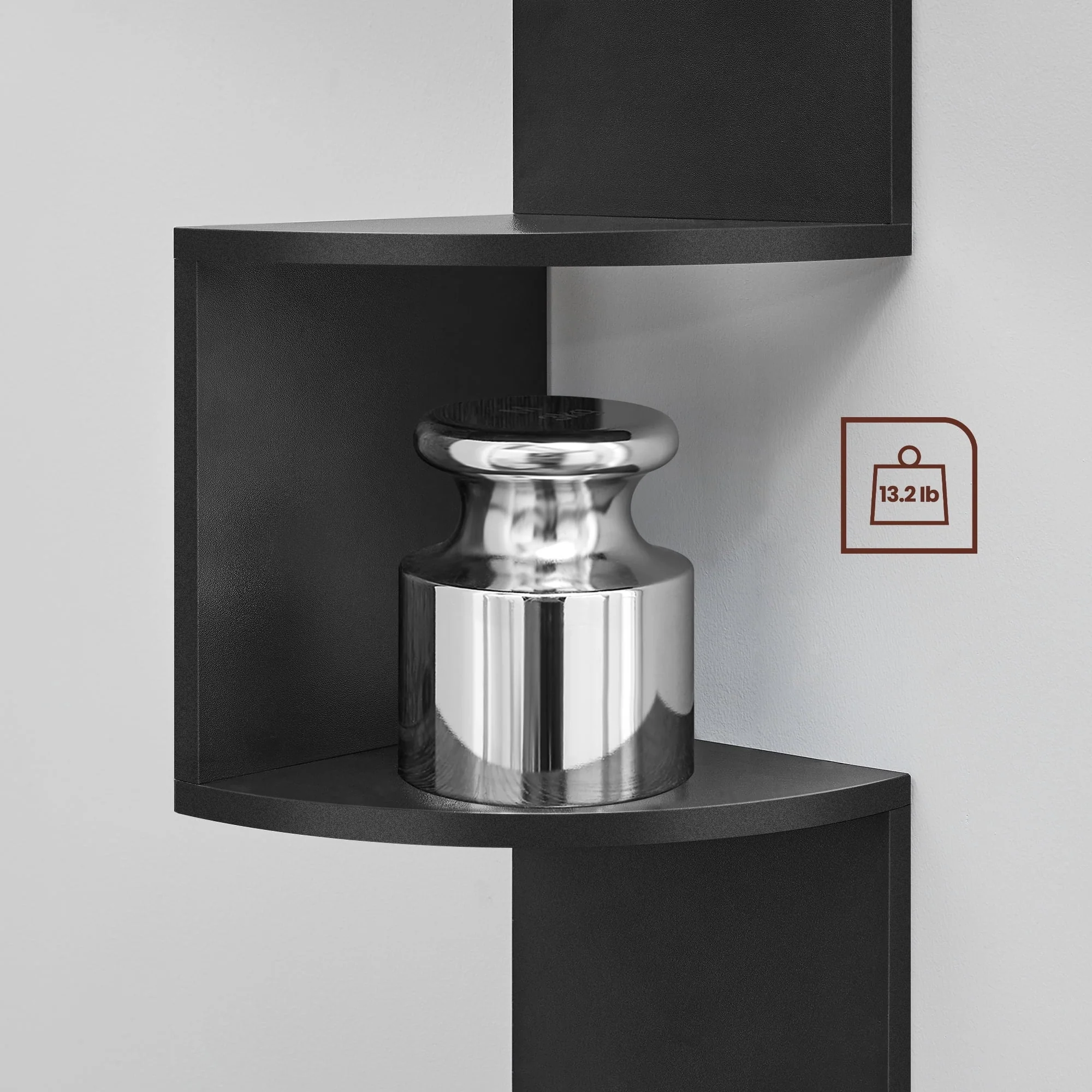 VASAGLE Corner Bookshelf 5-Tier - Black - Image 4