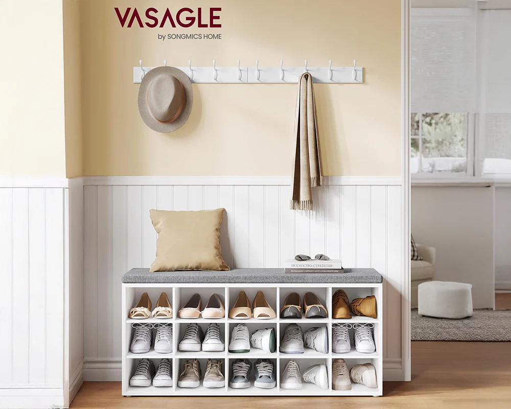 VASAGLE Shoe Rack Bench Shoe Storage Bench Shoe Rack - Image 7