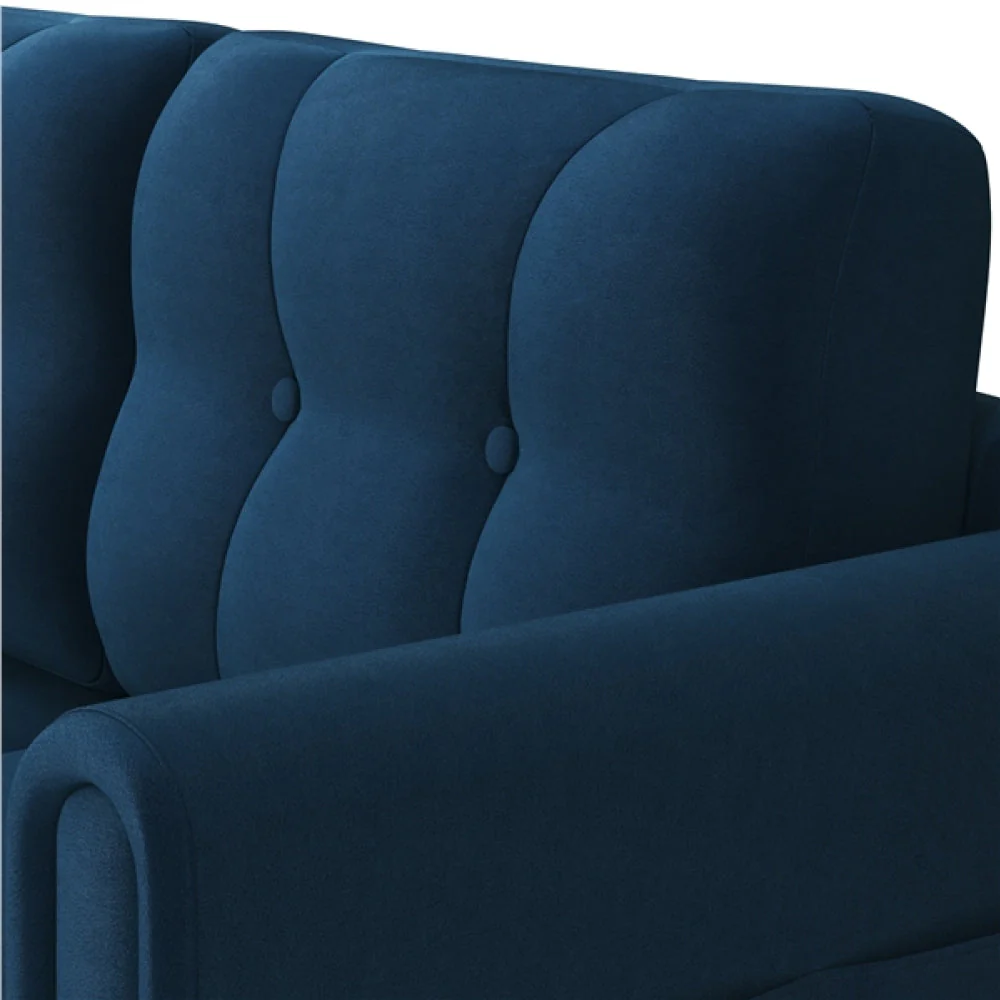 Velvet Upholstered Corner Sofa - Image 9