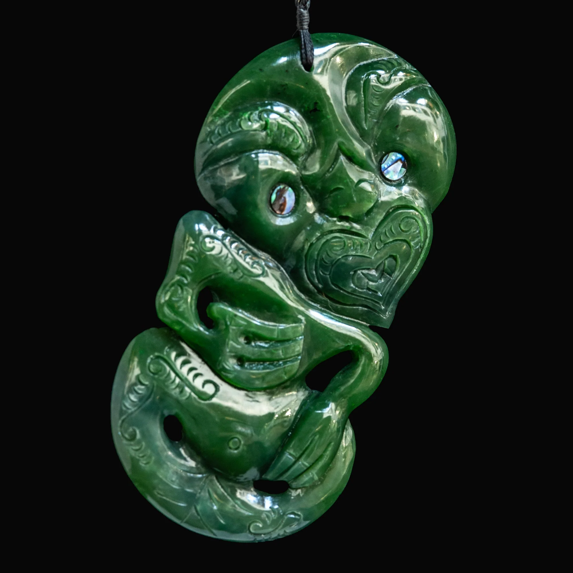 Very Large Jade Hei Tiki Necklace
