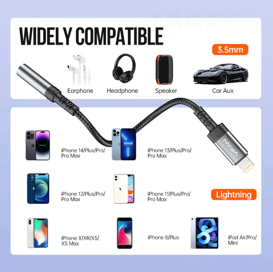 Vipfan Lightning to 3.5mm Audio Jack Adaptor - Image 3