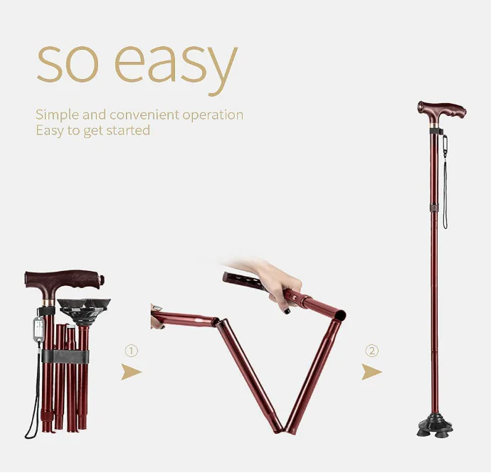 Walking Cane with LED Light Lightweight Portable Walking Sticks for Seniors - Image 3