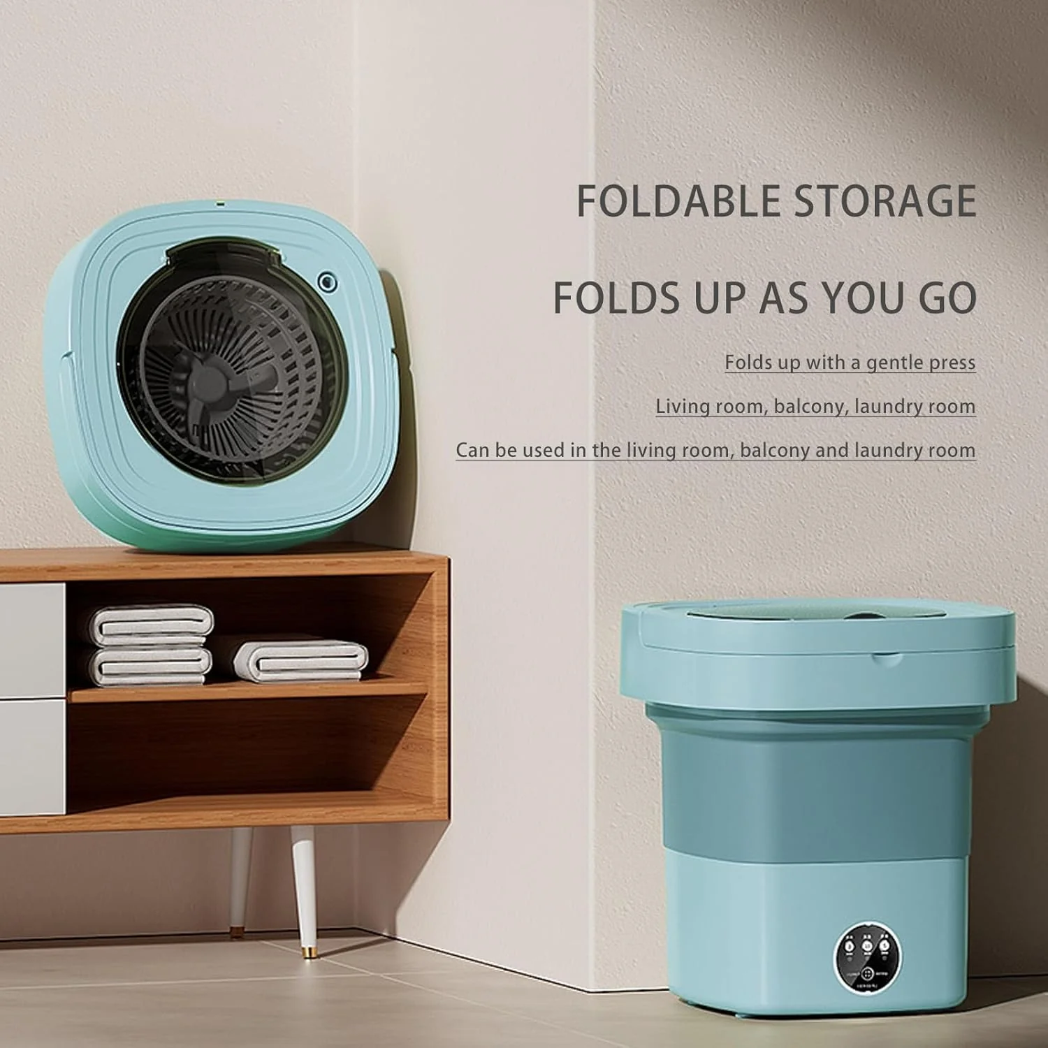 Washing Machine 8L Portable Foldable Collapsible Laundry Bucket - Image 10