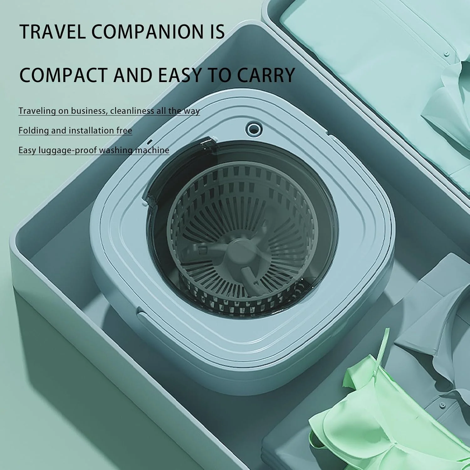 Washing Machine 8L Portable Foldable Collapsible Laundry Bucket - Image 9