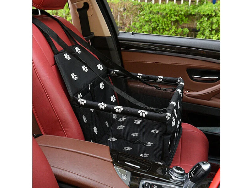 Waterproof Pet Cat Dog Car Seat Cover - Grey Pawn Bone - Image 2