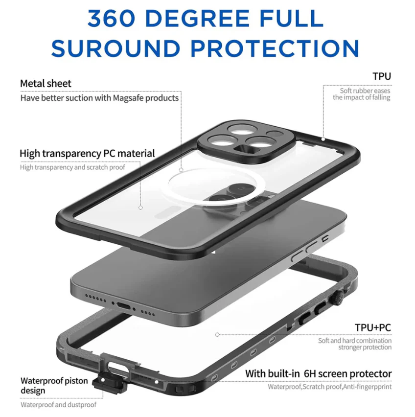 Waterproof Magsafe Case for iPhone 14 Pro | Redpepper Protective Cover - Image 4