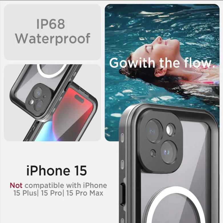 Waterproof & Shockproof Case for iPhone 15 – Clear Protective Cover - Image 3