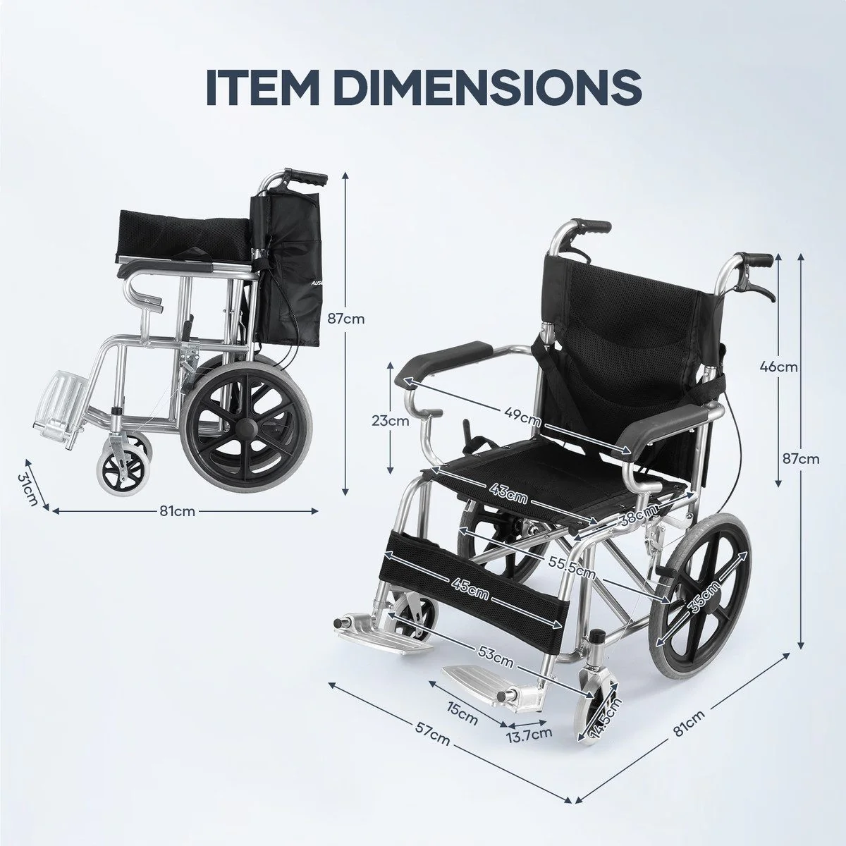 Wheelchair Folding Wheel Chair - Image 9