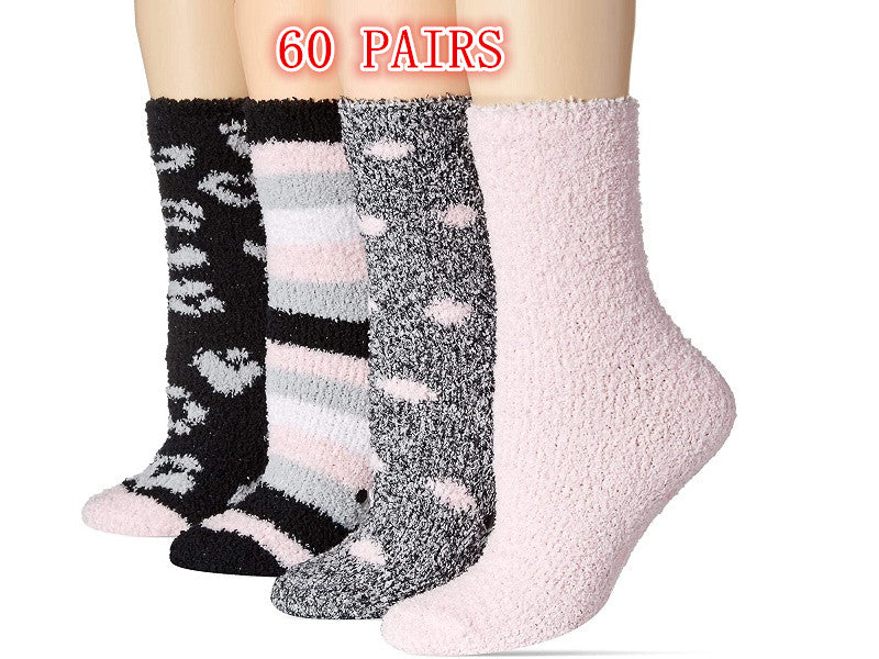 WHOLESALE - (60 Pairs) Soft & Warm Fleece Socks - Image 7