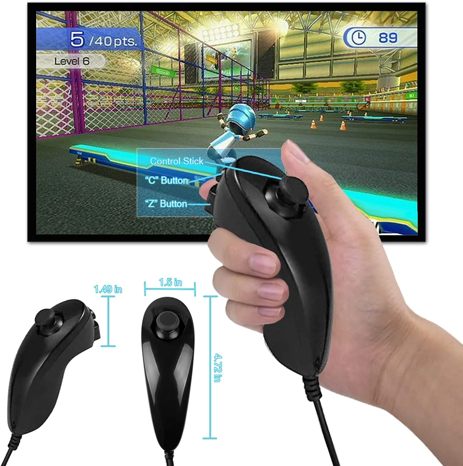 Wii Remote Controller with Nunchuk - Image 3