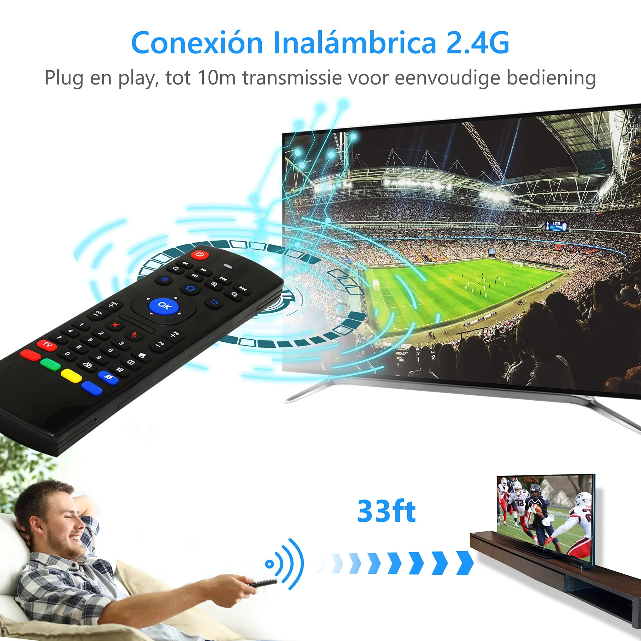Wireless Air Mouse Remote with Keyboard - Image 3