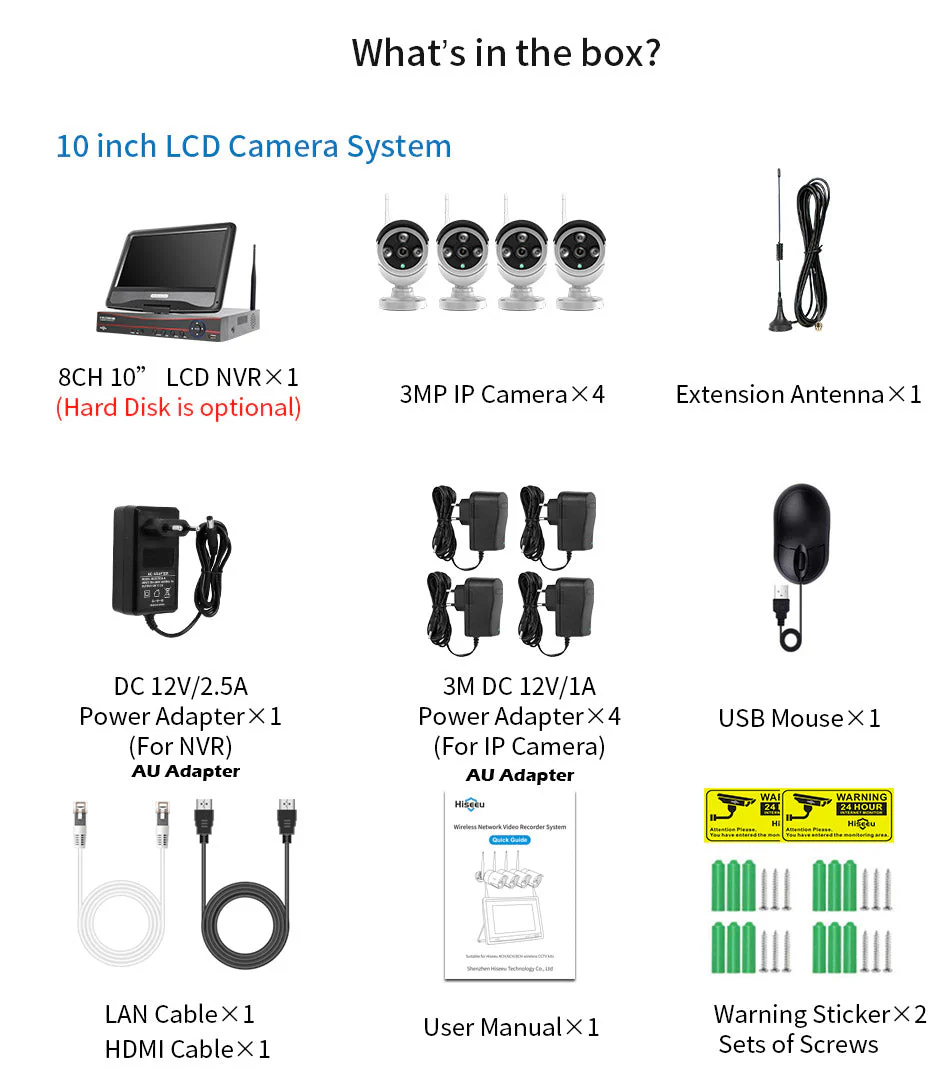 Hiseeu 8CH 3MP Wireless CCTV Security System - Image 2