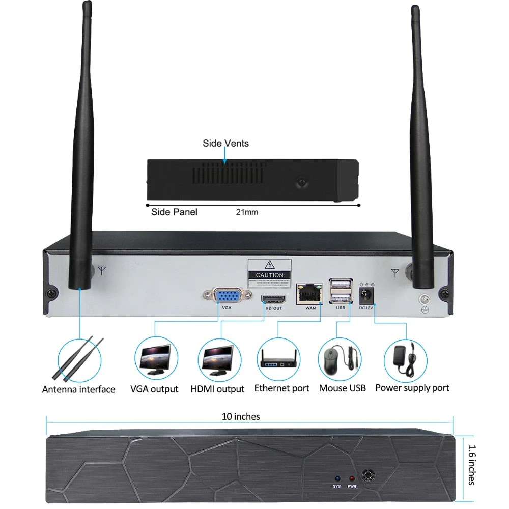 Wireless security Camera system 4 Channel 2MP - Image 6