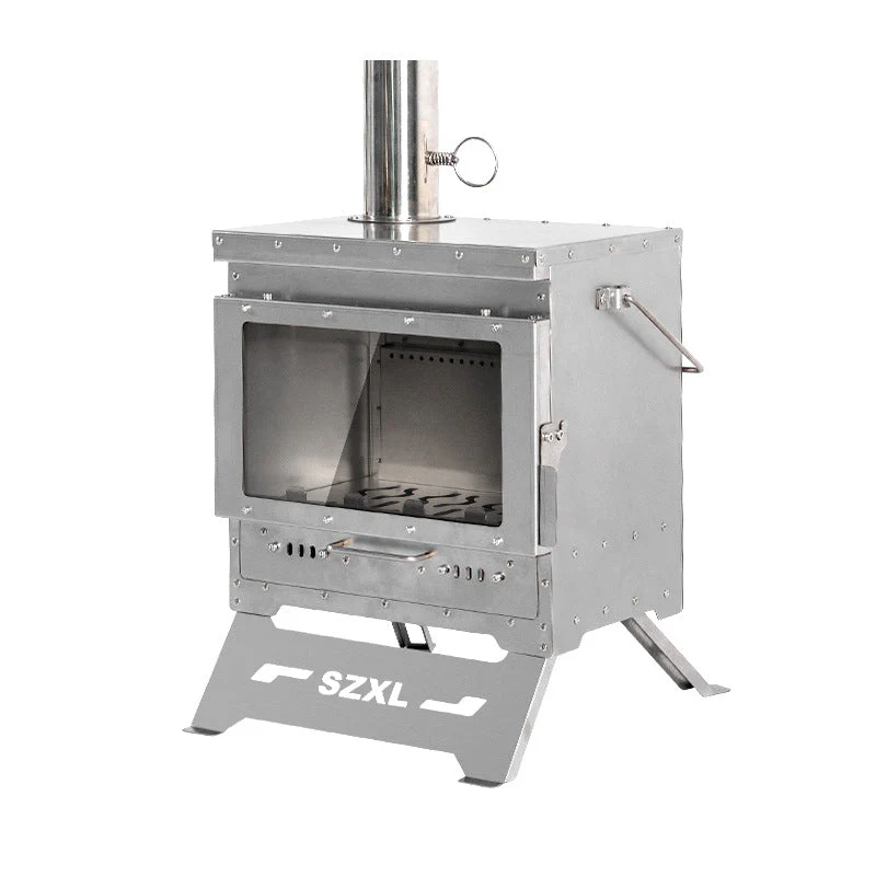 Wood Burning Stove – Outdoor Winter Heating Stove with Fire Viewing Glass - Image 4