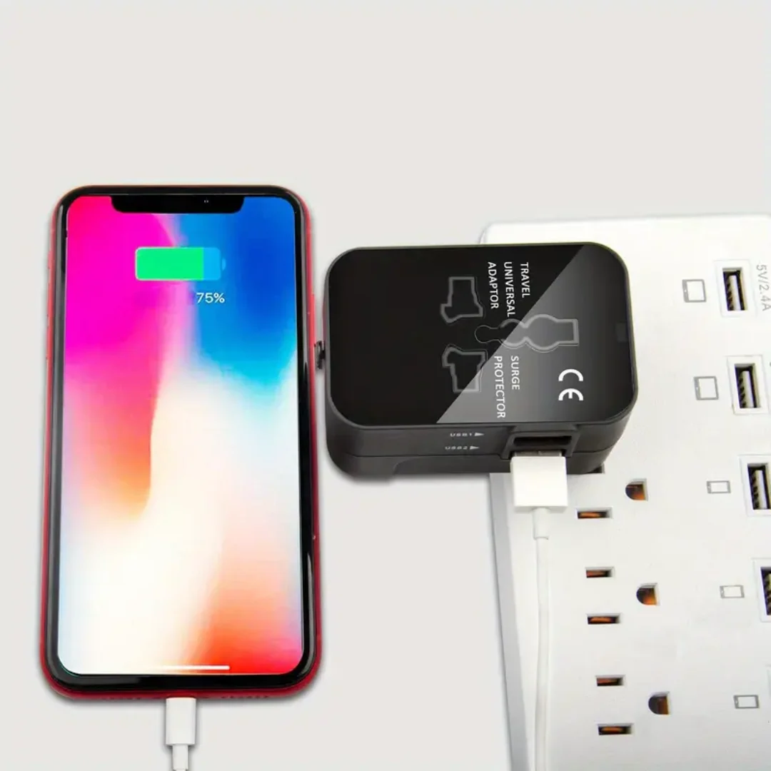 Worldwide All in One Universal Travel Adaptor with Dual USB Charging Ports - Image 7