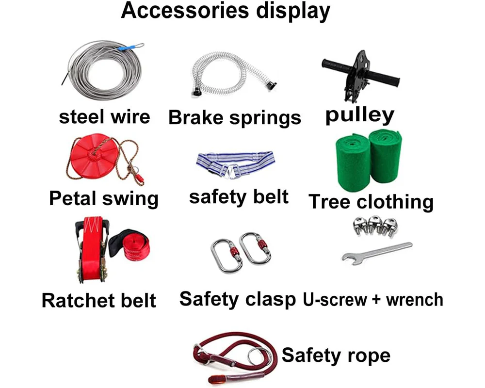 Zipline Kit for 100ft Outdoor Zipline Kit with Seat & Harness - Image 11